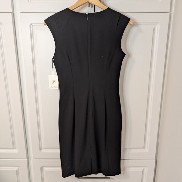 Calvin Klein Black Sheath Mini Dress - Size 4, NWT - Picture 4 of 10